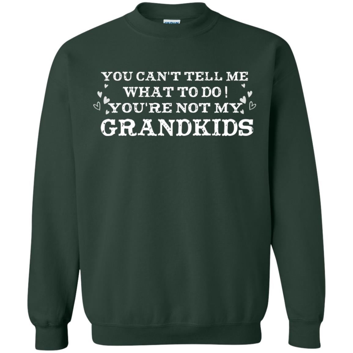 You Can't Tell Me What To Do You're Not My Grandkids Grandparents Gift Shirt Forest Green