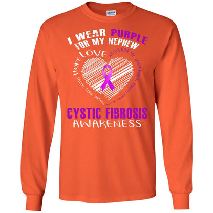Cystic Fibrosis Awareness T-shirt I Wear Purple Orange