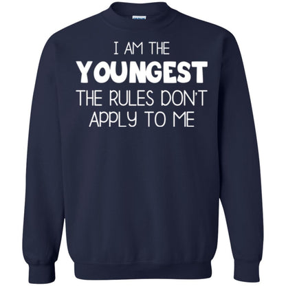 Family T-shirt I Am The Youngest The Rules Don't Apply To Me Navy