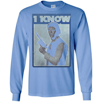 Film T-shirt Han Solo Iconic Unscripted I Know Graphic Carolina Blue