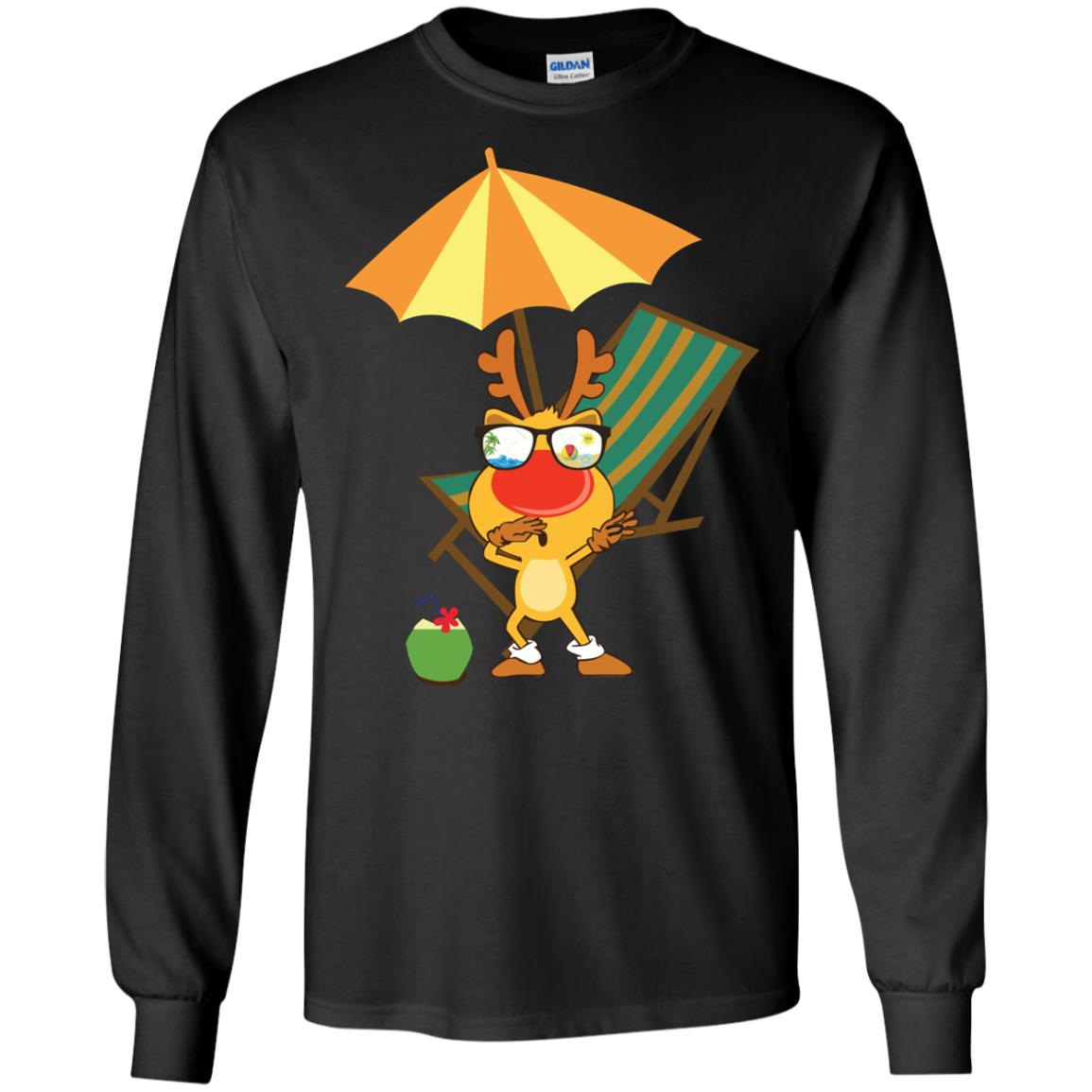 Dabbing Reindeer With Sunglasses Celebrate Xmas In July 2018 Shirt Black