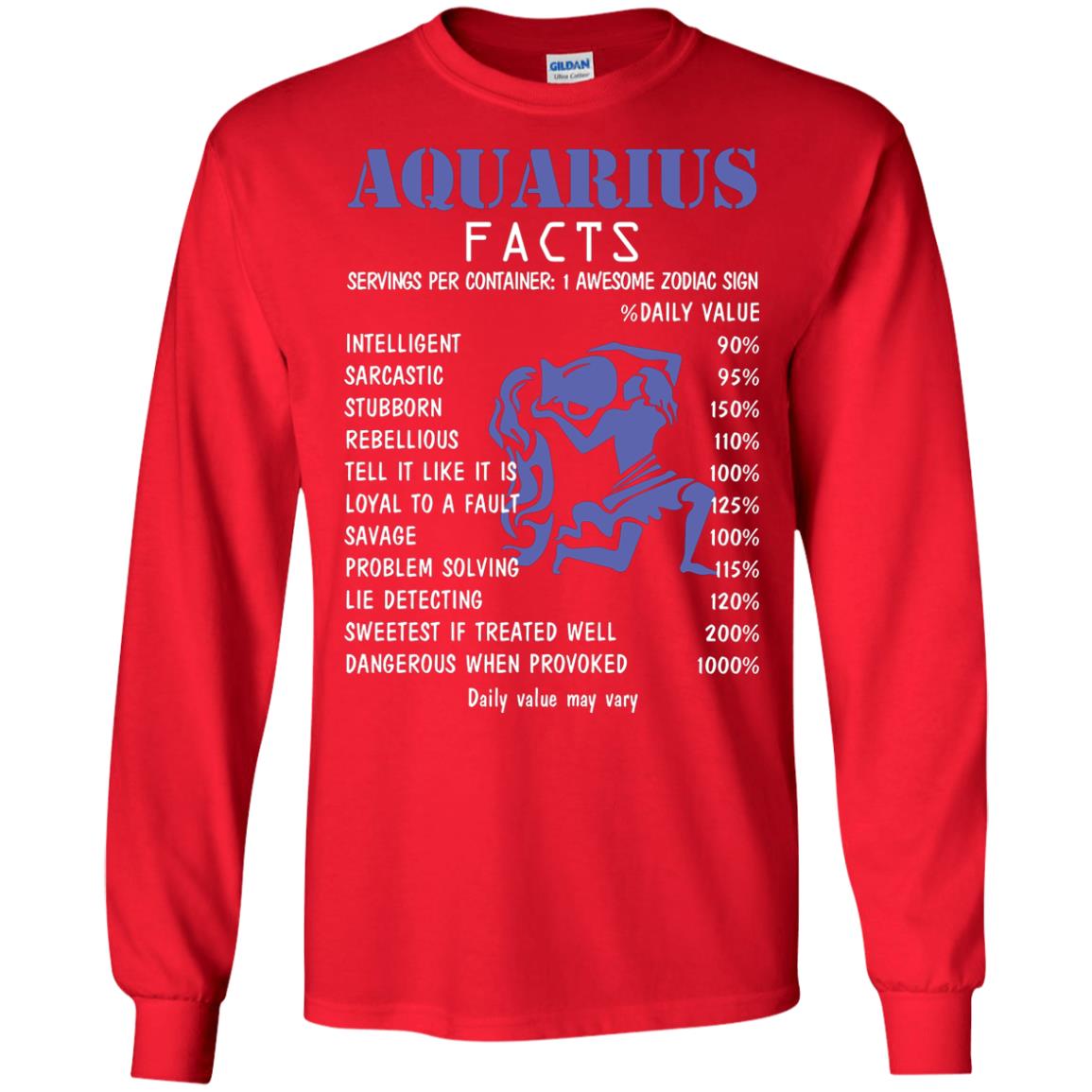 Aquarius Facts 1 Awesome Zodiac Sign Gift Shirt Fo Aquarius Horoscope Red