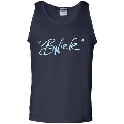 Prostate Cancer Awareness Shirt Blue Ribbon Believe Navy