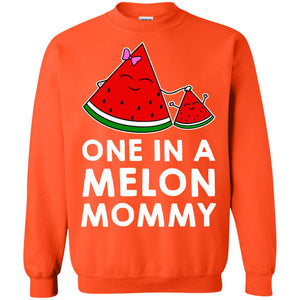 One In A Melon Mommy Funny Summer Melon Fruit ShirtG180 Gildan Crewneck Pullover Sweatshirt 8 oz.