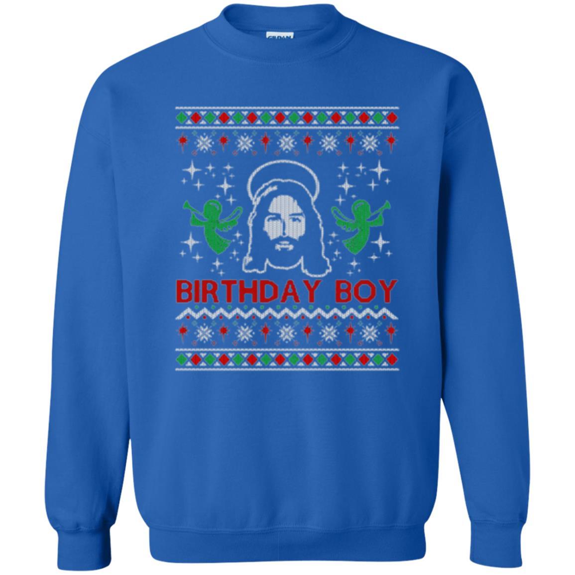Christmas T-shirt Jesus Birthday Boy Ugly Christmas Sweater Royal
