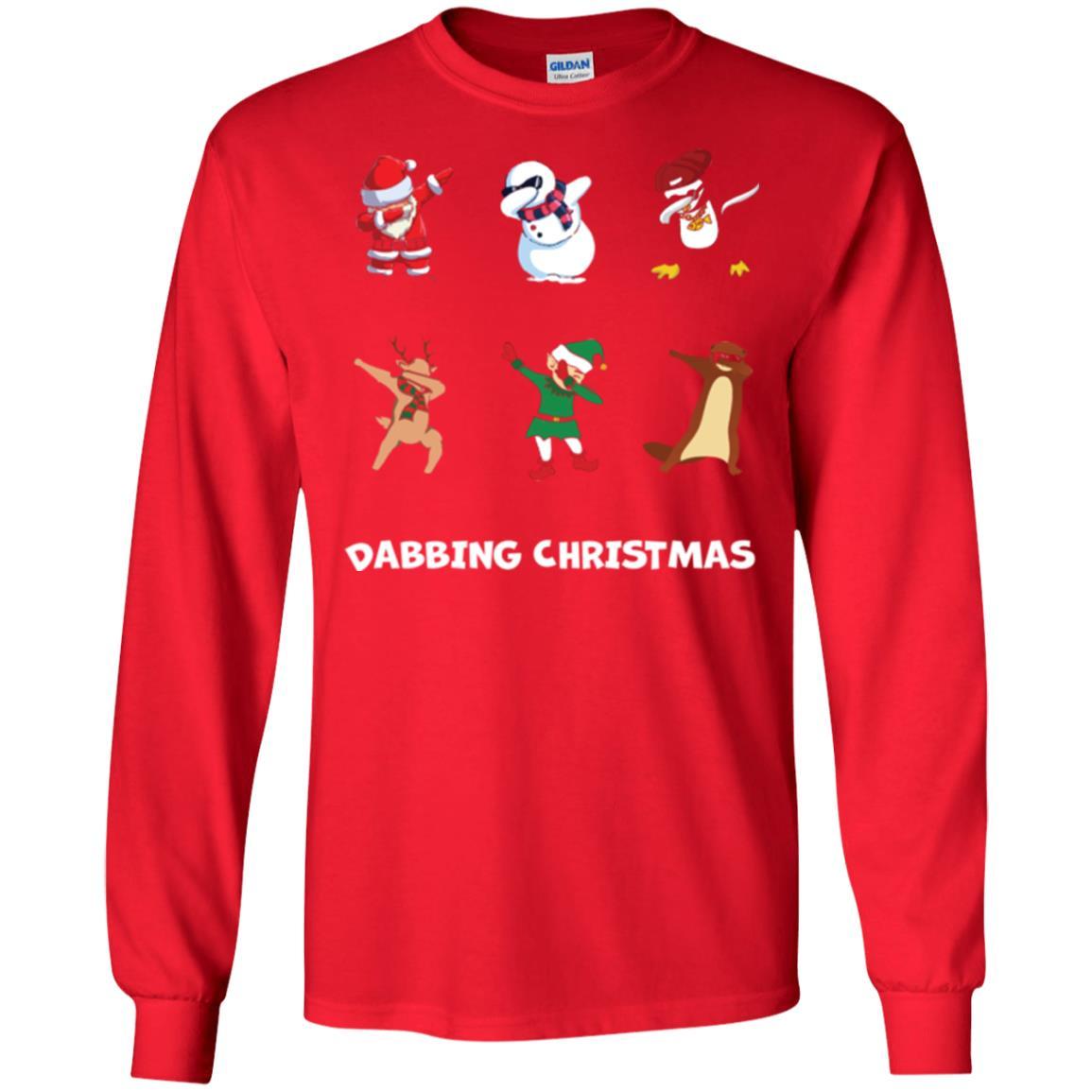 Dabbing Christmas T-shirt Red