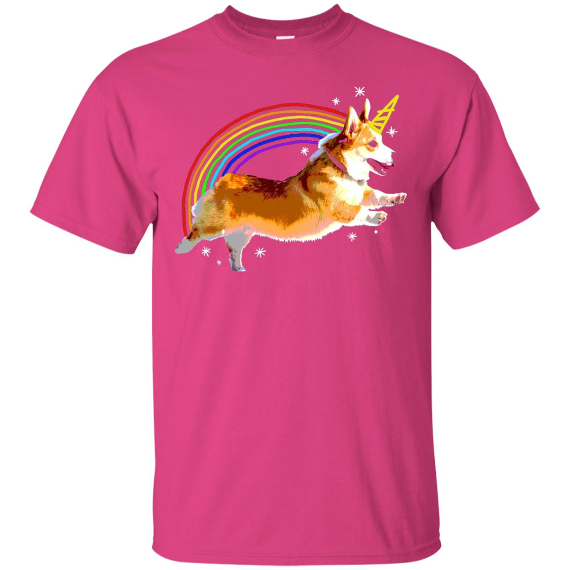 Unicorn Corgi Rainbow Doodle Dog Lover T-shirt Heliconia
