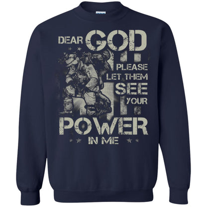 Dear God Please Let Them See Yuor Future In Me Military Shirt Navy