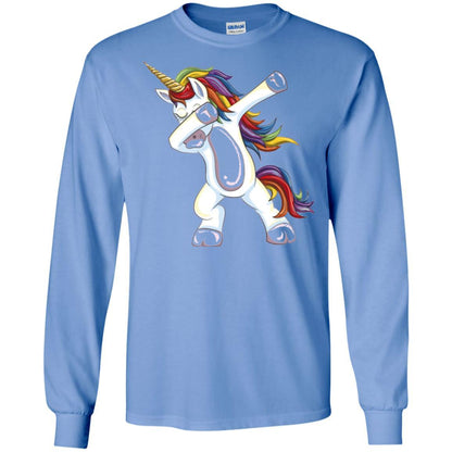 Funny Unicorn T-shirt Dabbing Unicorn T-shirt Carolina Blue