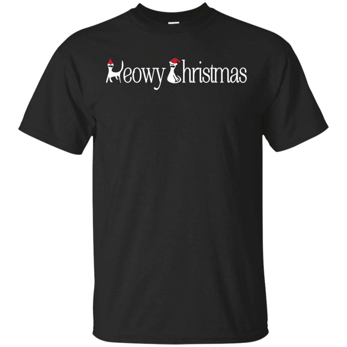 Christmas T-shirt Meowy Christmas Black