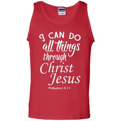 Christian T-shirt I Can Do All Things Through Christ Jesus Red