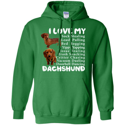 Dachshund T-shirt Sock Stealing Bed Hogging Irish Green