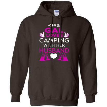 This Gal Loves Camping With Her Husband Wife Shirt Dark Chocolate