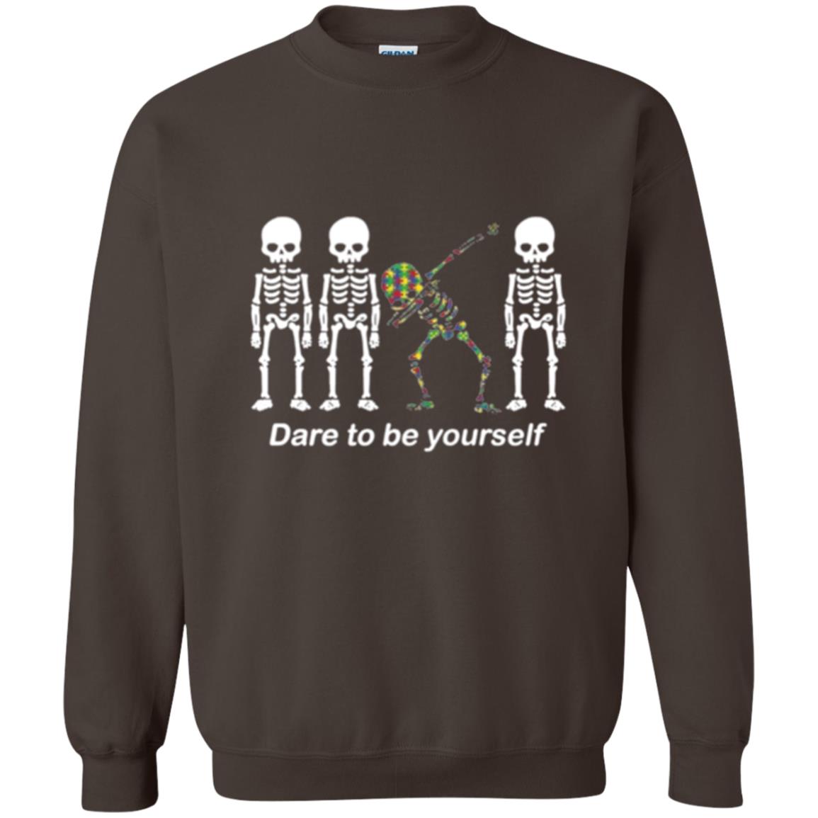 Dabbing T-shirt Dabbing Skeleton Dare To Be Yourself Dark Chocolate