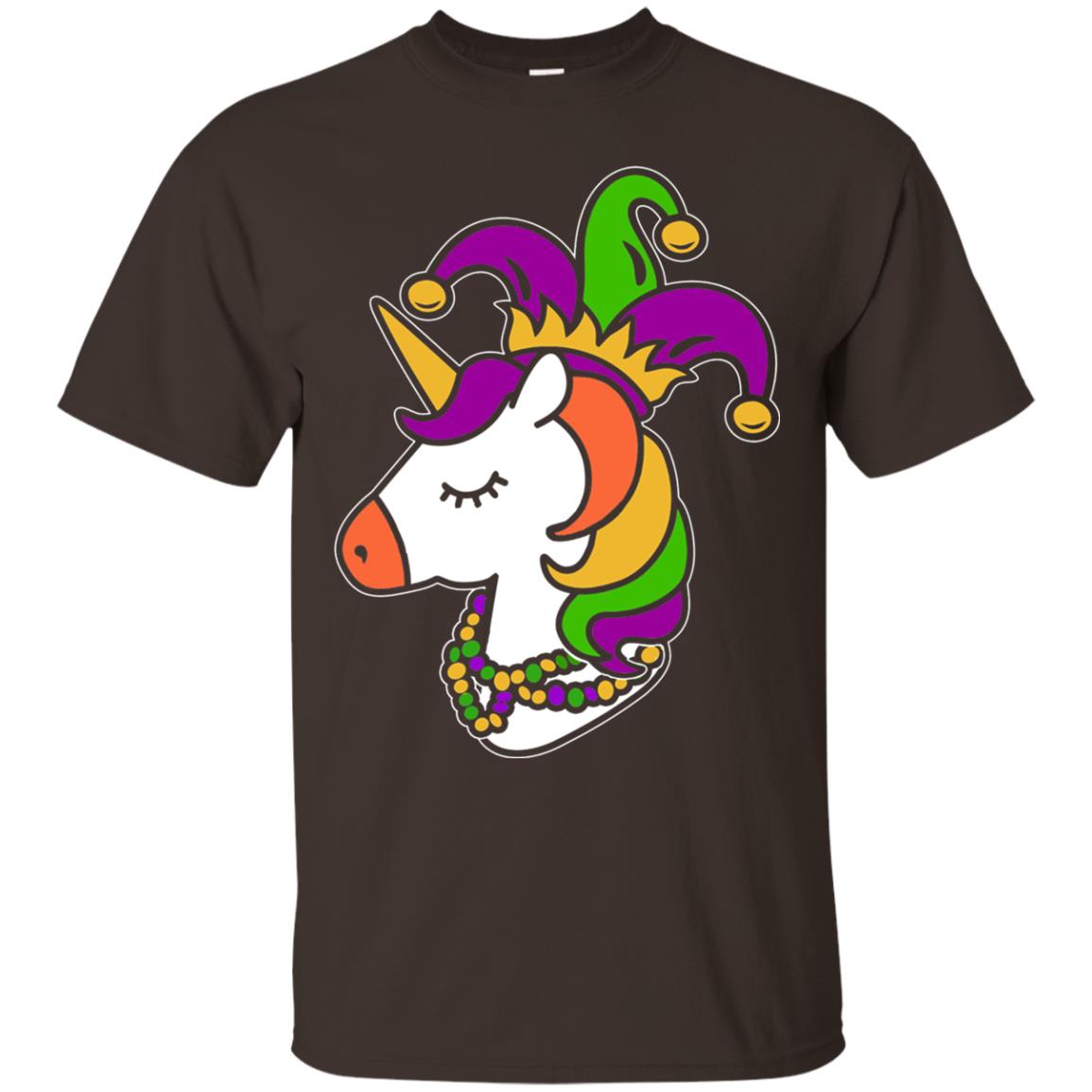 Unicorn Funny Mardi Gras T-shirt Dark Chocolate