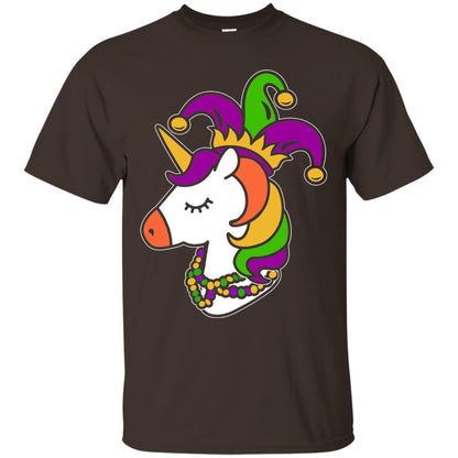 Unicorn Funny Mardi Gras T-shirt Dark Chocolate