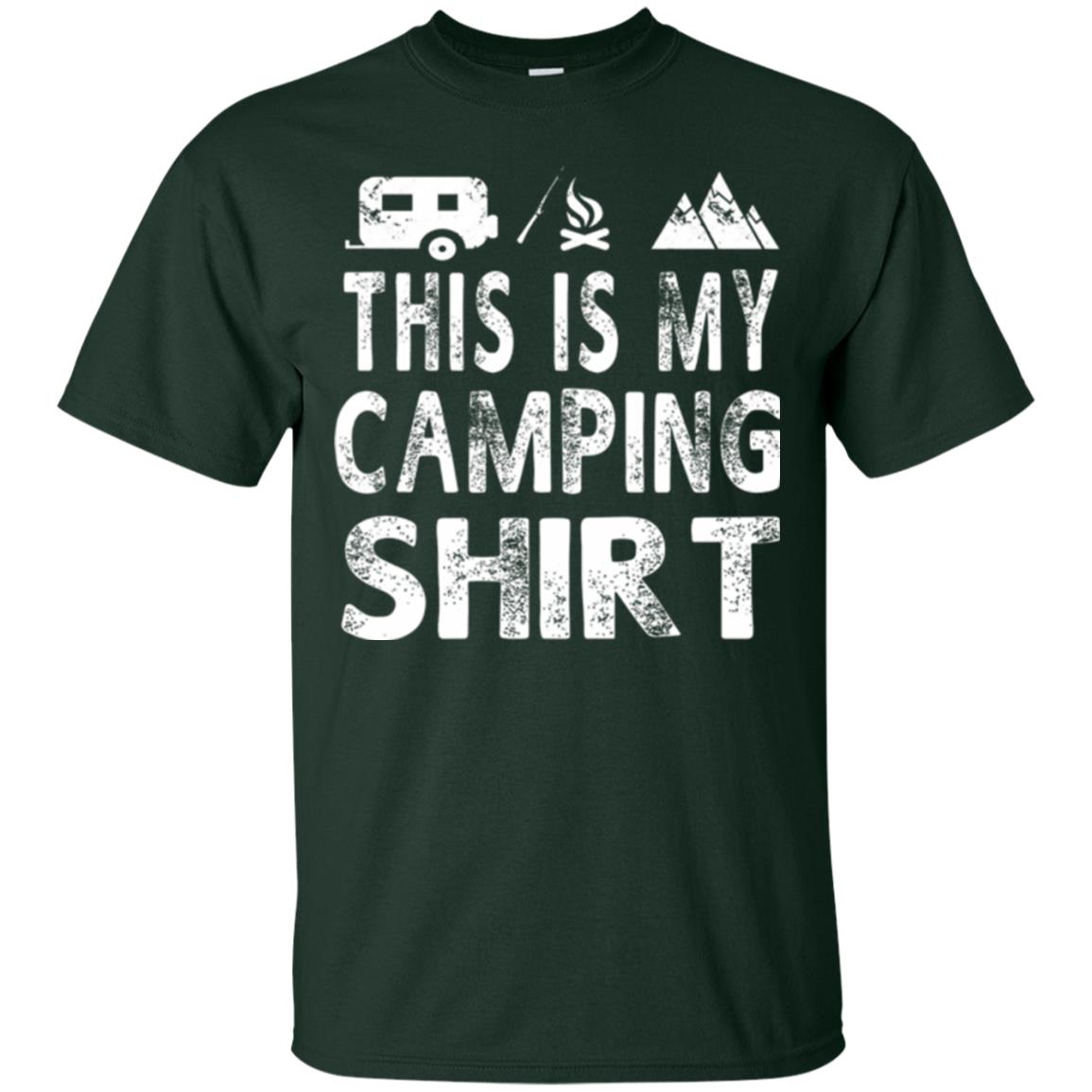 Funny Camper Gift T-shirt This Is My Camping Shirt Forest Green