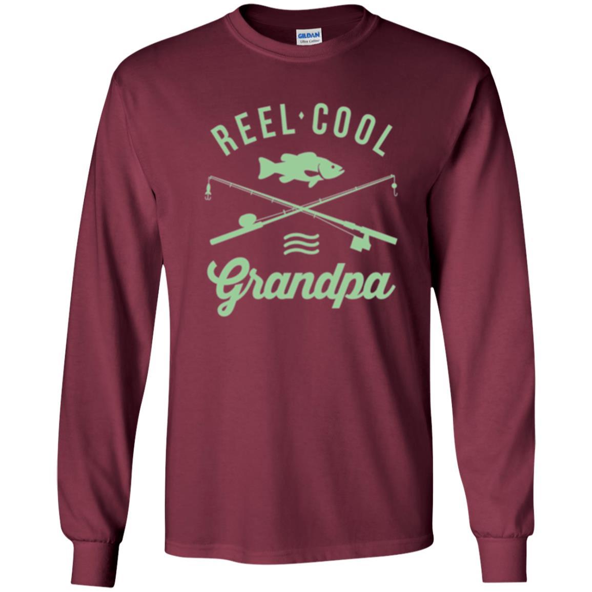 Fisherman T-shirt Retired Grandpa Reel Cool Maroon
