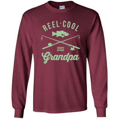 Fisherman T-shirt Retired Grandpa Reel Cool Maroon