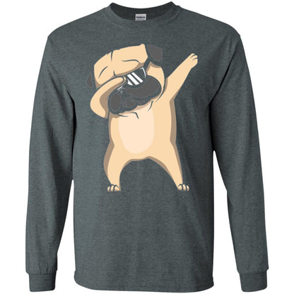 Dog Lover T-shirt Dabbing Pug T-shirt Dark Heather