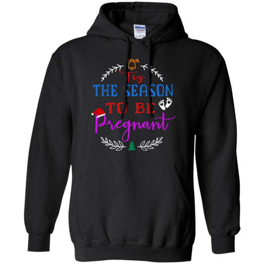 Tis Season To Be Pregnant Pregnancy Announcement Gift Shirt Black
