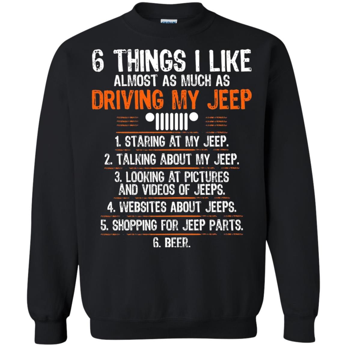 Funny Off Road Driving T-shirt 6 Things I Like Almost As Much As Black