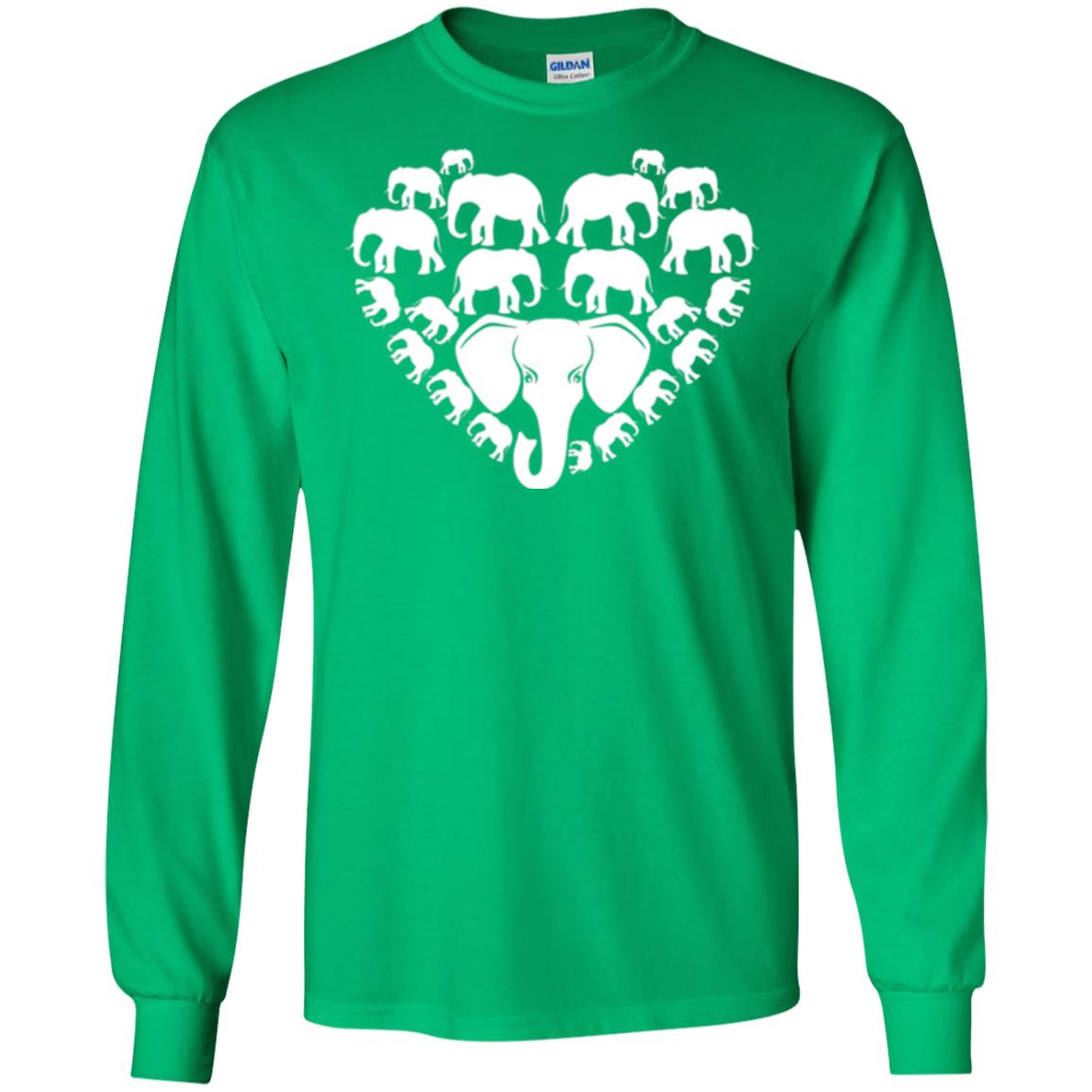 Elephant Lovers T-shirt Special Elephant Heart Irish Green
