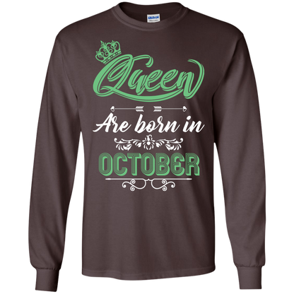 Brithday T-Shirt Queen Are Born In October Dark Chocolate
