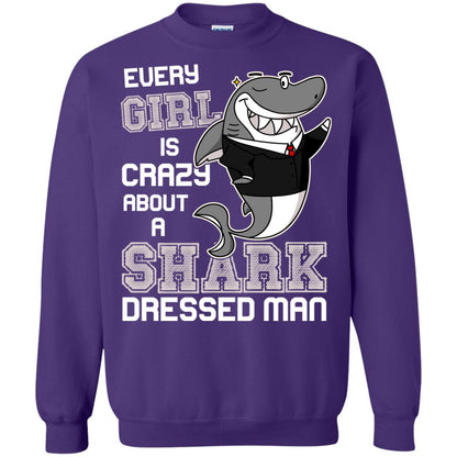 Every Girl Is Crazy About A Shark Dressed Man Purple