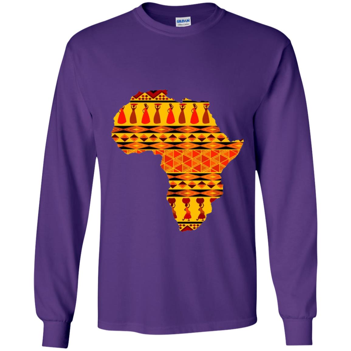 African Pride Ankara Tribal Pattern T-shirt Purple