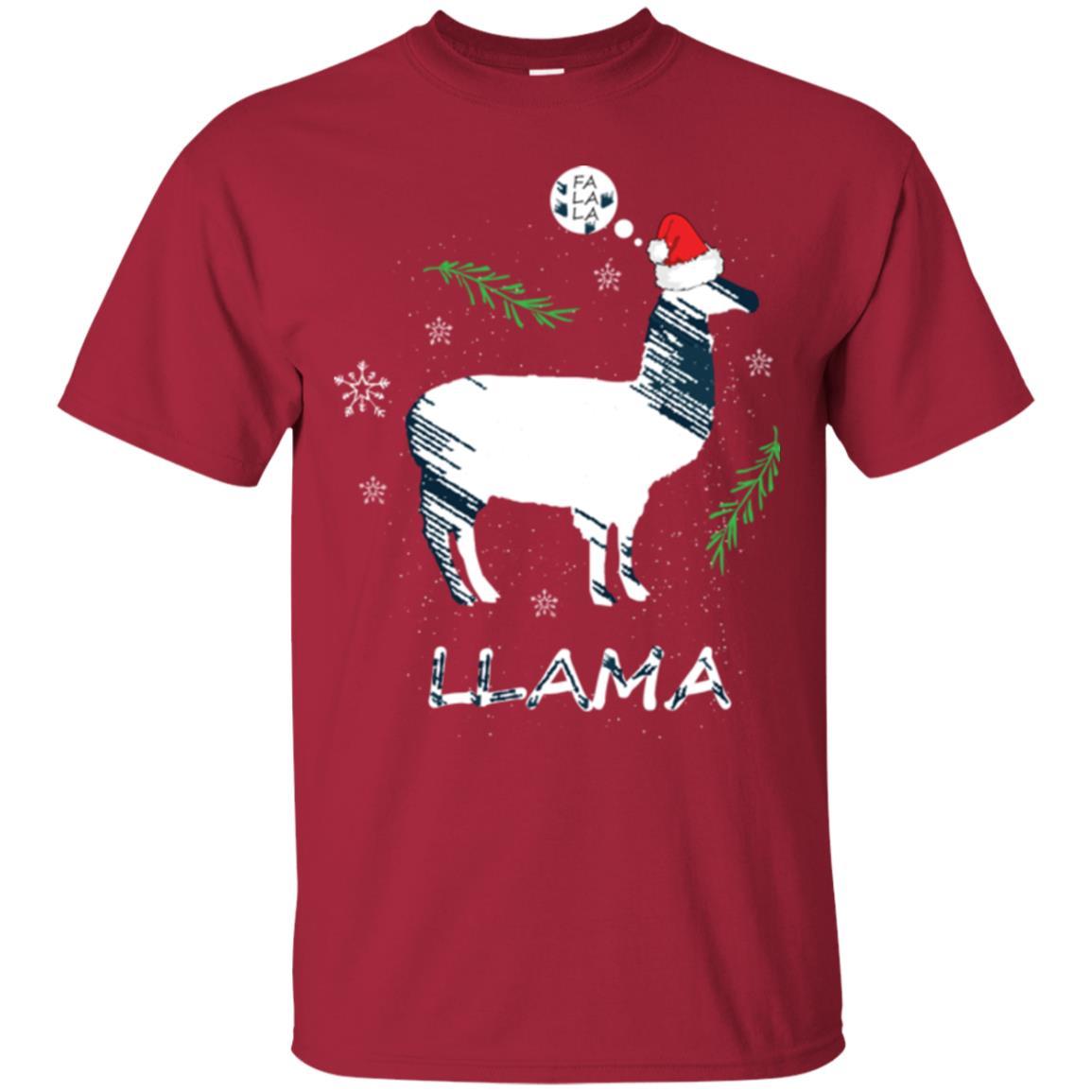 Christmas T-shirt Fa La La La Llama T-shirt Cardinal