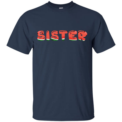Sister Watermelon Funny Summer Melon Fruit Shirt For Sister Navy
