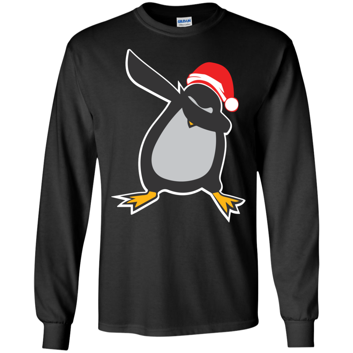 Christmas T-Shirt Dabbing Penguin Black
