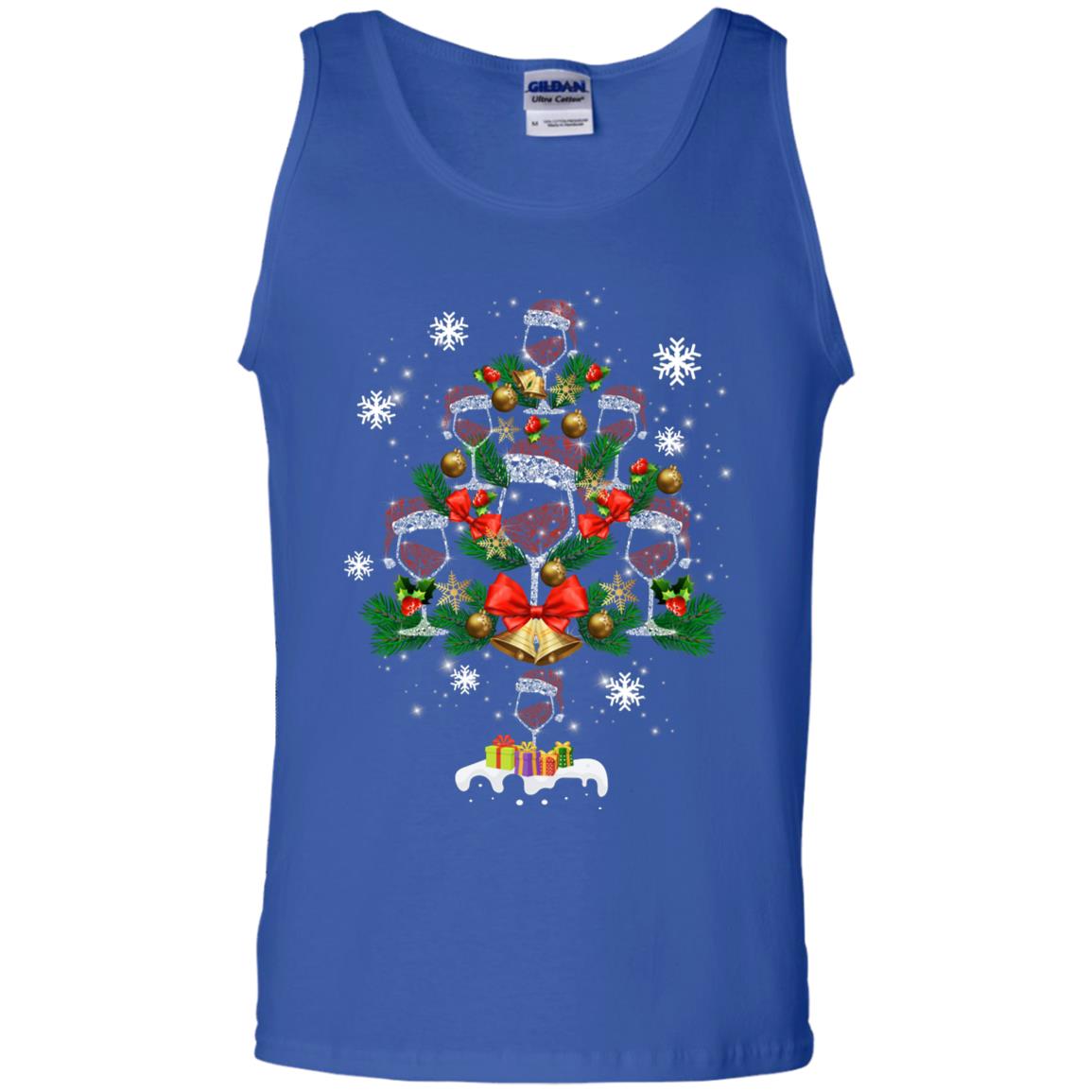Wine X-mas Tree Drinking Lovers Idea Shirt Royal