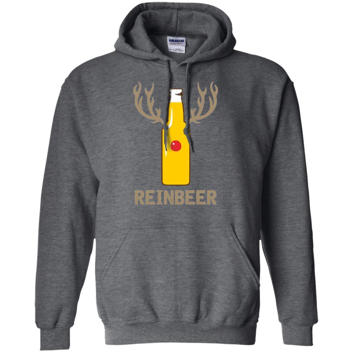 Christmas T-shirt Reinbeer Bottle Drinking Dark Heather