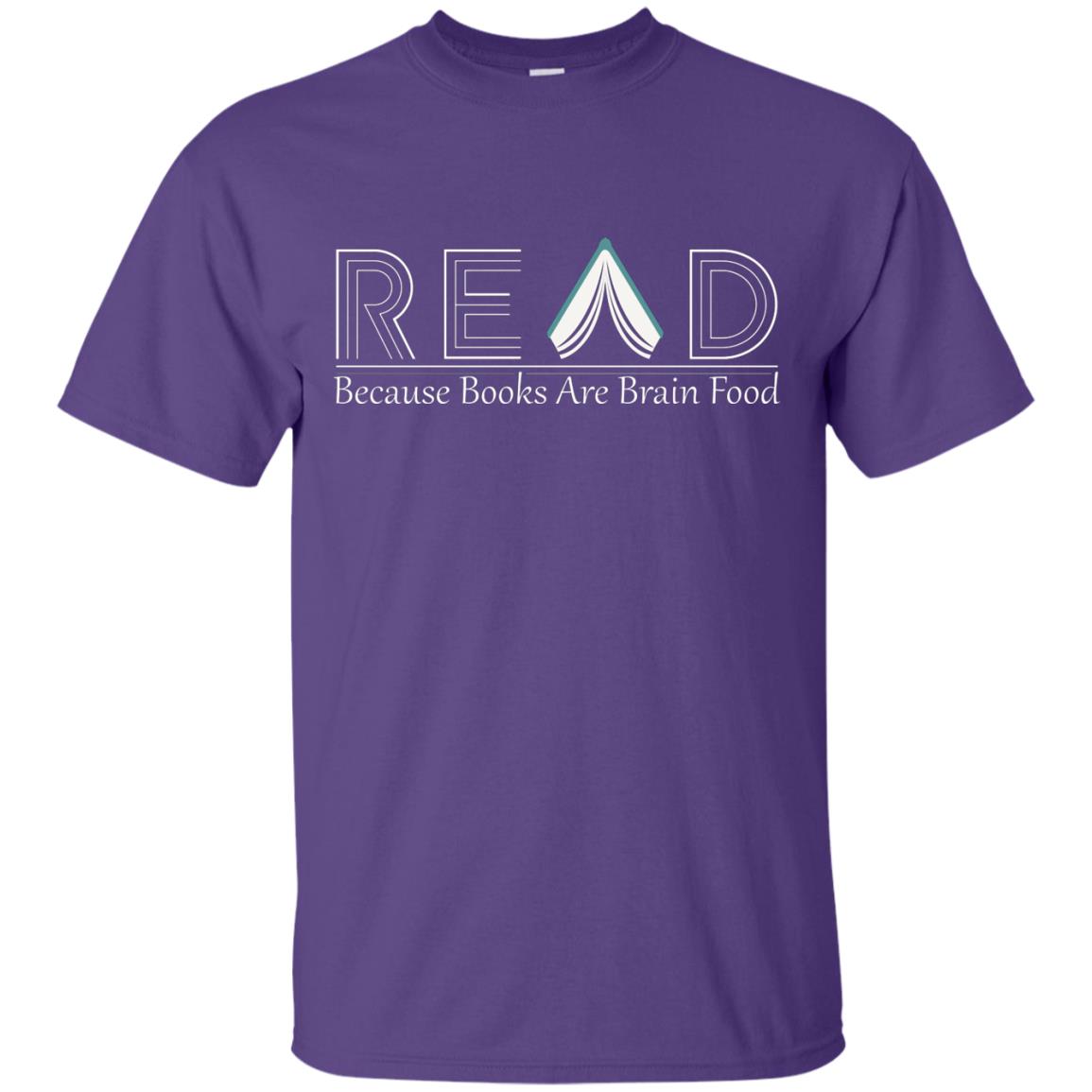 Read Because Books Are Brain Food Books Lovers Shirt Purple