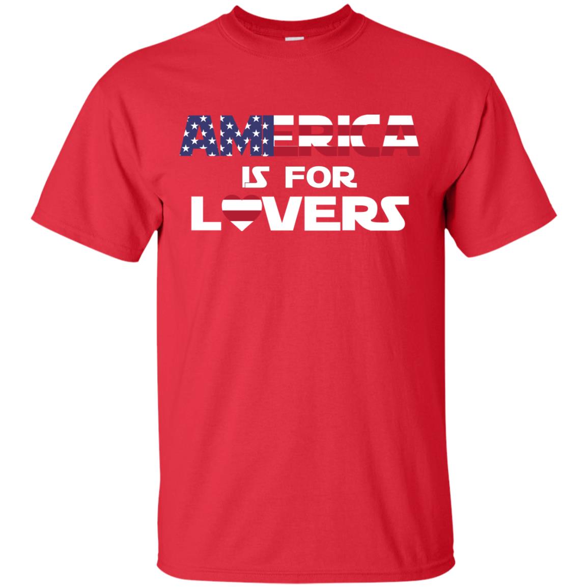 America Is For Lovers Flag Of United States Shirt Red