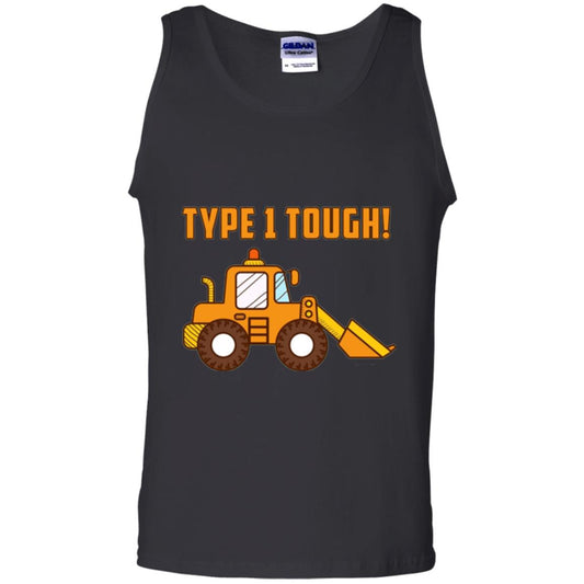 Type 1 Tough Bulldozer Diabetic Diabetes T-shirt Black
