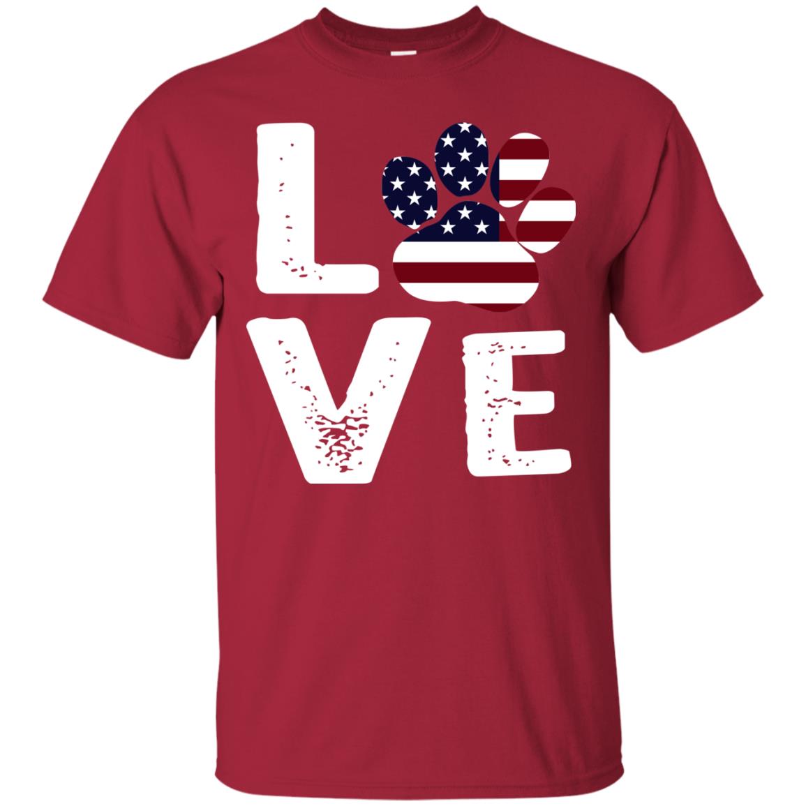 Love Dog Paw Shirt Cardinal
