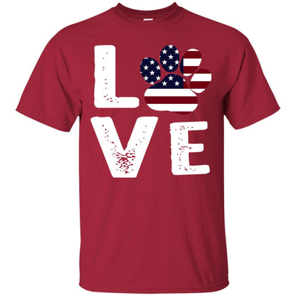 Love Dog Paw Shirt Cardinal