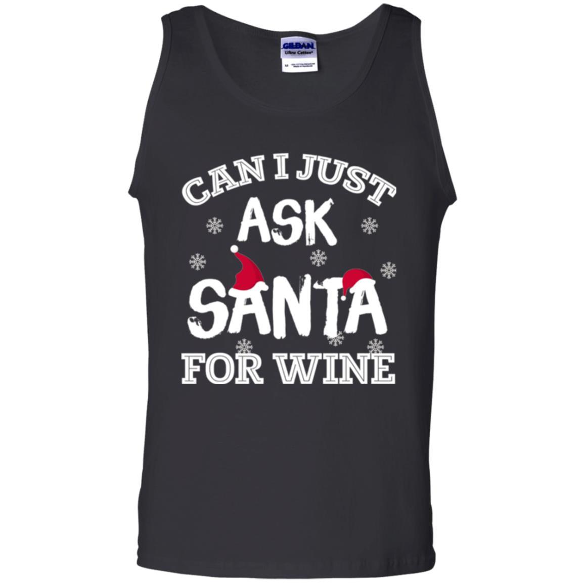 Christmas T-shirt Can I Just Ask Santa For Wine Black