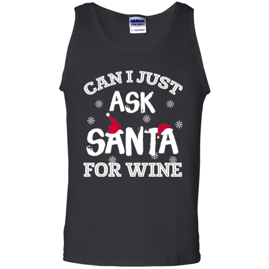 Christmas T-shirt Can I Just Ask Santa For Wine Black