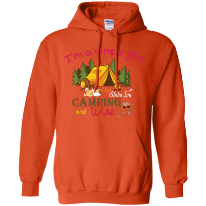 I’m A Simple Girl I Love Shiba Inu Camping And Wine Shirt Orange