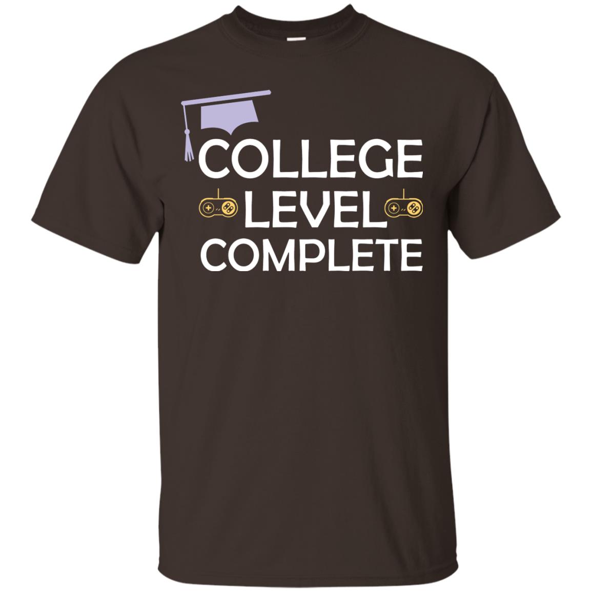 College Level Complete Funny College Graduation Shirt Dark Chocolate