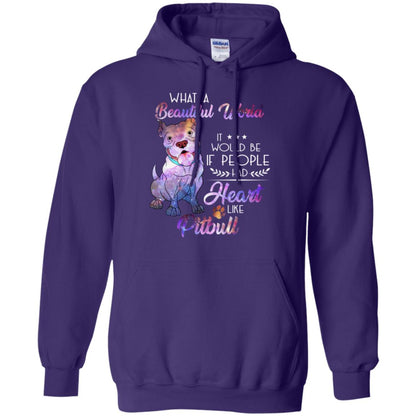 What A Beautiful World It Would Be If People Had Heart Like Pitbull Shirt Purple