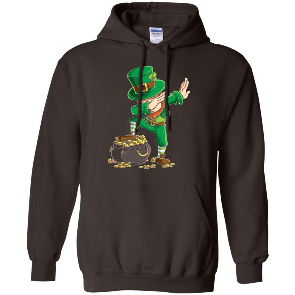 Dabbing Leprechaun Saint Patrick's Day T-shirt Dark Chocolate