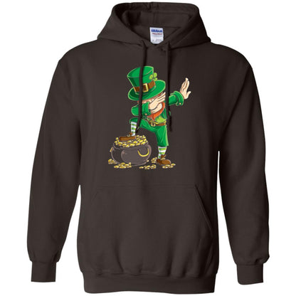 Dabbing Leprechaun Saint Patrick's Day T-shirt Dark Chocolate