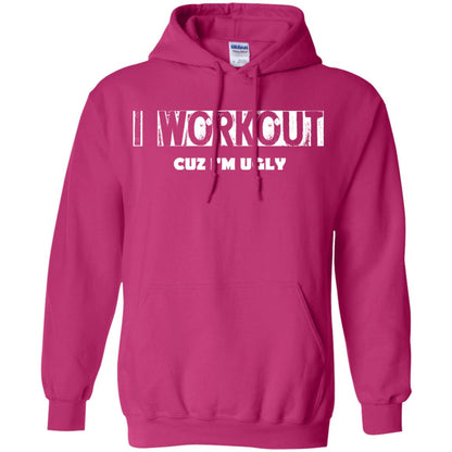 Gymer T-shirt I Workout Cuz I'm Ugly Heliconia