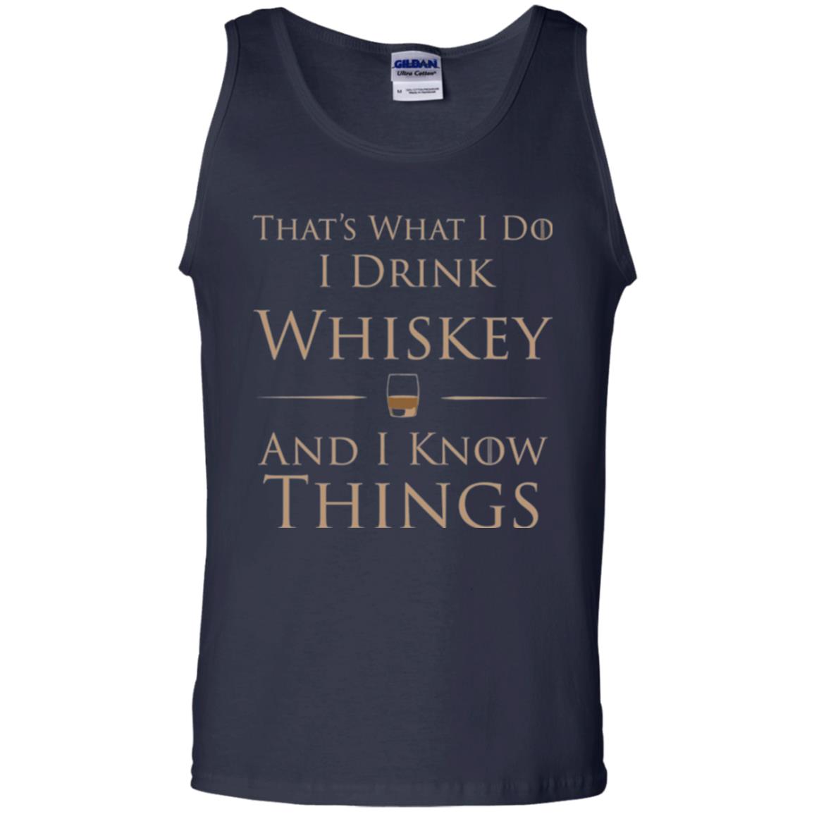 Wine Lovers T-shirt That_s What I Do I Drink Whiskey And I Know Things Navy