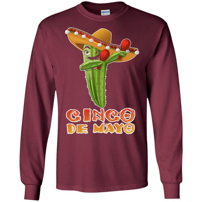 Dabbing Cinco De Mayo Cactus Shirt Maroon